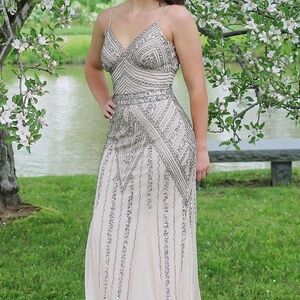Elegant Cream Evening Gown